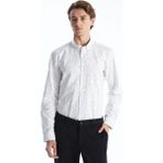 Lc Waikiki Yeni Sezon Slim Fit Uzun Kollu Desenli Armürlü Erkek Gömlek - Beyaz