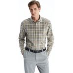 Lc Waikiki Yeni Sezon Slim Fit Uzun Kollu Ekose Erkek Gomlek - S5LL10Z8 - Haki