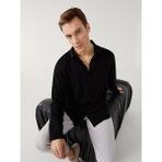 Lc Waikiki Yeni Sezon Slim Fit Uzun Kollu Keten Karisimli Erkek Gomlek - S55711Z8 - Siyah