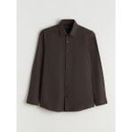 Lc Waikiki Yeni Sezon Slim Fit Uzun Kollu Poplin Erkek Gömlek - Kahverengi