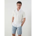 Lc Waikiki Yeni Sezon Standart Kalıp Kısa Kollu Gabardin Erkek Gömlek - 2XL - Beyaz