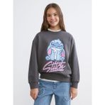 Lc Waikiki Yeni Sezon Stitch Baskılı Kız Çocuk Kalın Sweatshirt - Gri - 10 - 11 Yaş