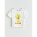 Lc Waikiki Yeni Sezon Tweety Baskılı Kız Bebek Tişört - Ekru - 18 - 24 Ay