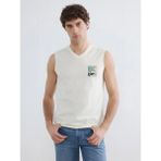 Lc Waikiki Yeni Sezon V Yaka Penye Erkek Kolsuz Tişört - Krem - 2XL
