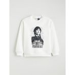 Lc Waikiki Yeni Sezon Wednesday Baskılı Kız Çocuk Kalın Sweatshirt - Ekru - 12 - 13 Yaş