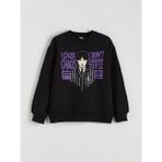 Lc Waikiki Yeni Sezon Wednesday Baskılı Kız Çocuk Kalın Sweatshirt - Siyah - 11 - 12 Yaş