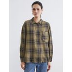 LC Waikiki Yeşil Ekose Poplin Oversize Kadın Gömlek Tunik