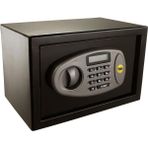 LCD Ekranlı Orta Boy Kasa Y-MS0000NFP - Standart Güvenlik - Şifre - 2 Adet 6 Şifeli Anahtar - 25 x 35 x 25 cm - Siyah - Option-1 - Ahşap