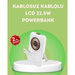 LCD Göstergeli Manyetik Powerbank Type C USB Girişli