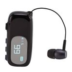 LCD Pil ekranlı Bluetooth Kulaklık Klibi, Titreşim uyarısı Ile Geri çekilebilir Kablosuz Kulaklık, sürüş Için Kablosuz Ses Ve iş çağrıları (BLACK)