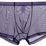 lclvld Erkek Seksi Boxer Şort Pantolon Şeffaf İç Çamaşırı Seksi Şeffaf Külot, Lila, XL