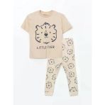 Lcw Baby Bej Bisiklet Yaka Erkek Bebek Pijama Takımı