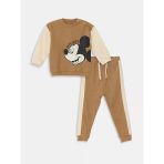 Lcw Baby Kahverengi Mickey Mouse Baskılı Erkek Bebek Eşofman Takım