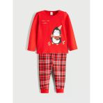 Lcw Baby Kırmızı Ekose Desenli Kız Bebek Pijama Takımı