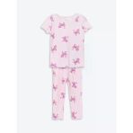 Lcw Baby Pembe Bisiklet Yaka Baskılı Kız Bebek Pijama Takım