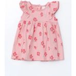 Lcw Baby Pembe Bisiklet Yaka Çiçekli Kız Bebek Elbise
