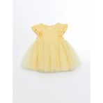 Lcw Baby Sarı Basic Dantel Tüllü Kız Bebek Elbise