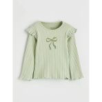 Lcw Baby Yeşil Bisiklet Yaka Fırfırlı Kız Bebek Bluz