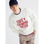 Lcw Bej Bisiklet Yaka Baskılı Erkek Kalın Sweatshirt - Açık Bej