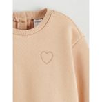 Lcw Bej Bisiklet Yaka Çiçekli Kız Çocuk Kalın Sweatshirt - 3 - 4 Yaş