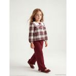 Lcw Bordo Bebe Yaka Ekose Kız Çocuk Bluz ve Pantolon - 3 - 4 Yaş