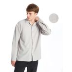 Lcw Casual Gri Regular Fit Uzun Kollu Erkek Dokulu Gömlek