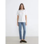 Lcw Comfort İndigo Beli Lastikli Mom Fit Kadın Jean Pantolon