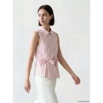 Lcw Comfort Pembe Gömlek Yaka Çizgili Fiyonklu Bluz
