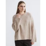 Lcw Everyday Bej Bisiklet Yaka Oversize Kadın Triko Kazak