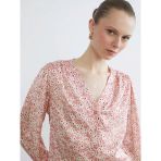Lcw Everyday Pembe V Yaka Çiçekli Saten Bluz