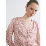 Lcw Everyday Pembe V Yaka Çiçekli Saten Bluz