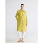Lcw Everyday Sarı Oversize %100 Keten Kadın Gömlek Tunik