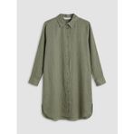 Lcw Everyday Yeşil Oversize %100 Keten Kadın Gömlek Tunik