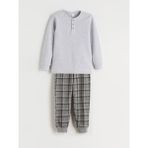 Lcw Gri Bisiklet Yaka Erkek Çocuk Pijama Takımı - 10 - 11 Yaş