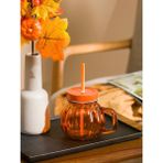 Lcw Home Turuncu Pipetli Cam Kupa 450 ml