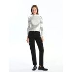 Lcw Jeans Siyah Straight Fit Kadın Kargo Jean Pantolon