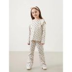 Lcw Kids Bej Bisiklet Yaka Çiçekli Kız Çocuk Bluz Ve Tayt Pantolon 2'Li