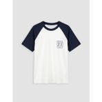 Lcw Kids Beyaz Bisiklet Yaka Reglan Kollu Baskılı Erkek Çocuk Tişört