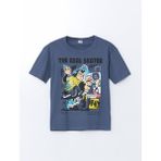 Lcw Kids Bisiklet Yaka Nostaljik Maymun Baskılı Penye Erkek Çocuk Tişört - 6 - 7 Yaş - Dropsuz - Blue