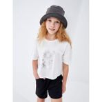 Lcw Kids Ekru Bisiklet Yaka Baskılı Kısa Kollu Kız Çocuk Crop Tişört - 11 - 12 Yaş