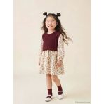 Lcw Kids Ekru Çiçekli Kız Çocuk Elbise Ve Süveter