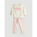 Lcw Kids Ekru Kurdele Detaylı Kız Çocuk Pijama Takım