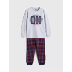 Lcw Kids Gri Bisiklet Yaka Ekose Erkek Çocuk Pijama Takımı