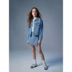 Lcw Kids İndigo Taşlı Kız Çocuk Jean Şort Etek