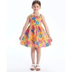 Lcw Kids Karişik Çiçekli Fırfırlı Kız Çocuk Keten Elbise