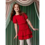Lcw Kids Kırmızı Kare Yaka Dokulu Kız Çocuk Crop Bluz