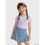 Lcw Kids Lila Hello Kitty Taşlı Kız Çocuk Fitilli Tişört