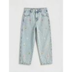 Lcw Kids Mavi Balloon Fit Nakışlı Kız Çocuk Jean Pantolon