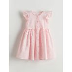 Lcw Kids Pembe Bisiklet Yaka Çiçekli Kız Çocuk Poplin Elbise