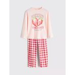 Lcw Kids Pembe Bisiklet Yaka Çilek Baskılı Kız Çocuk Pijama Takımı